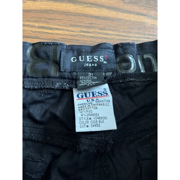 Guess Y2K vintage embossed phrases boot cut pants size 31 - Picture 5 of 9